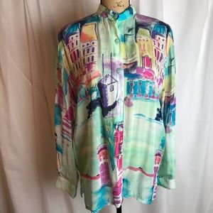 Vintage SeaSuns Venice Print Blouse